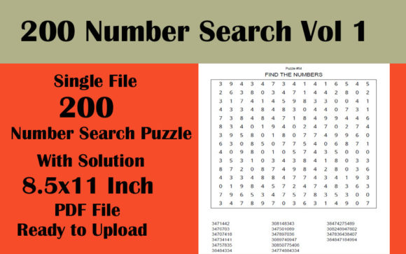 200 Number Search 8.5x11 1 File KDP V 1: A Versatile Puzzle Book for Every Occasion