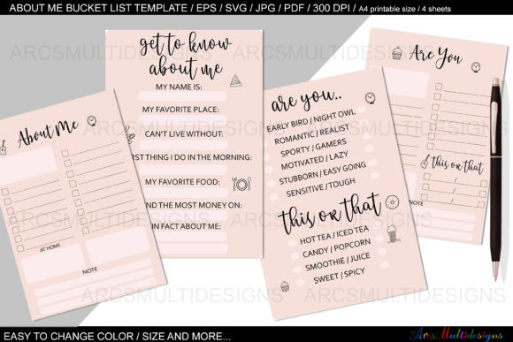 About Me Bucket List Template: A Creative Tool for Personal Growth