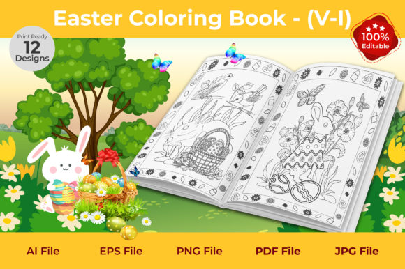 Easter Coloring Book Pages for Kids V-1: A Creative and Versatile Resource