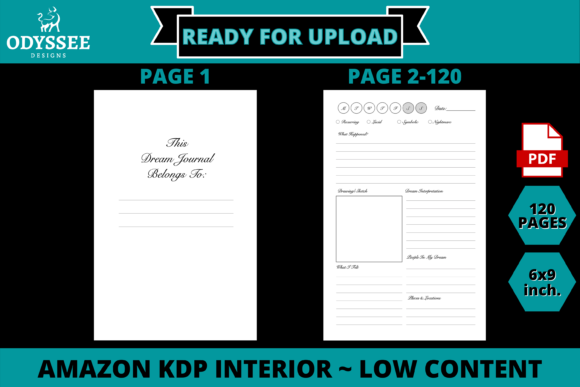 Streamline Your Dream Journaling with KDP Interior • Dream Journal •120 Pages